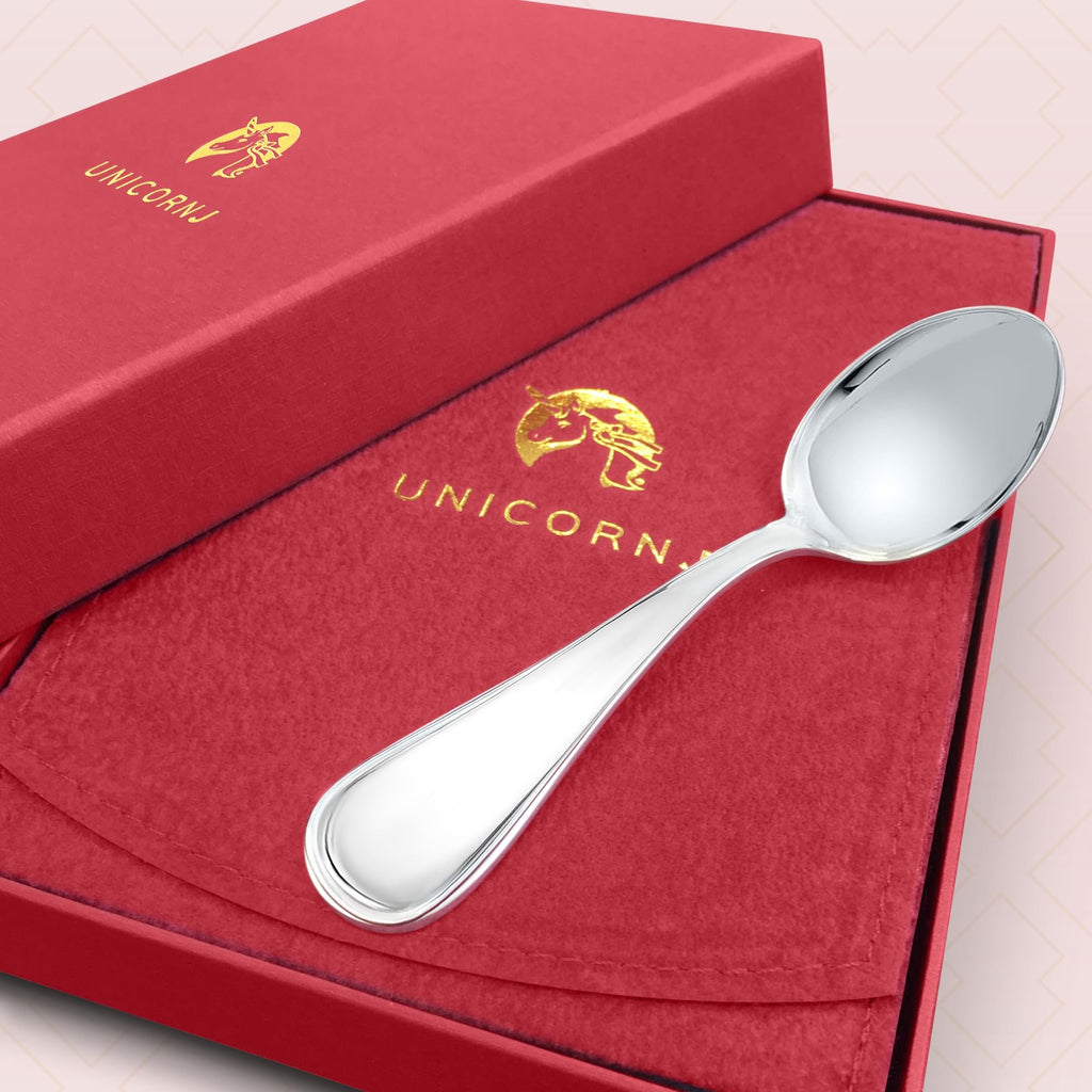 Sterling Silver Baby Spoon Wide Keepsake Engraveable Plain