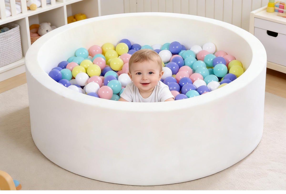 Baby Foam Ball Pit, 35.4"x 11.8" Ball Pits for Toddlers White