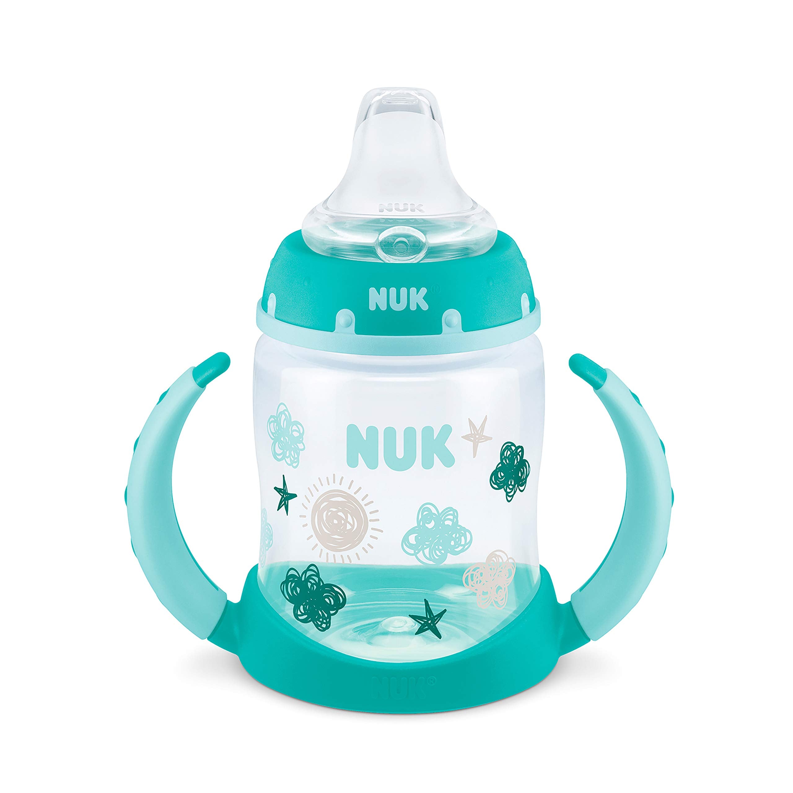NUK Learner Cup, 5 Oz, 2-Pack, Clouds & Stars – BPA Free, Spill Proof Sippy Cup