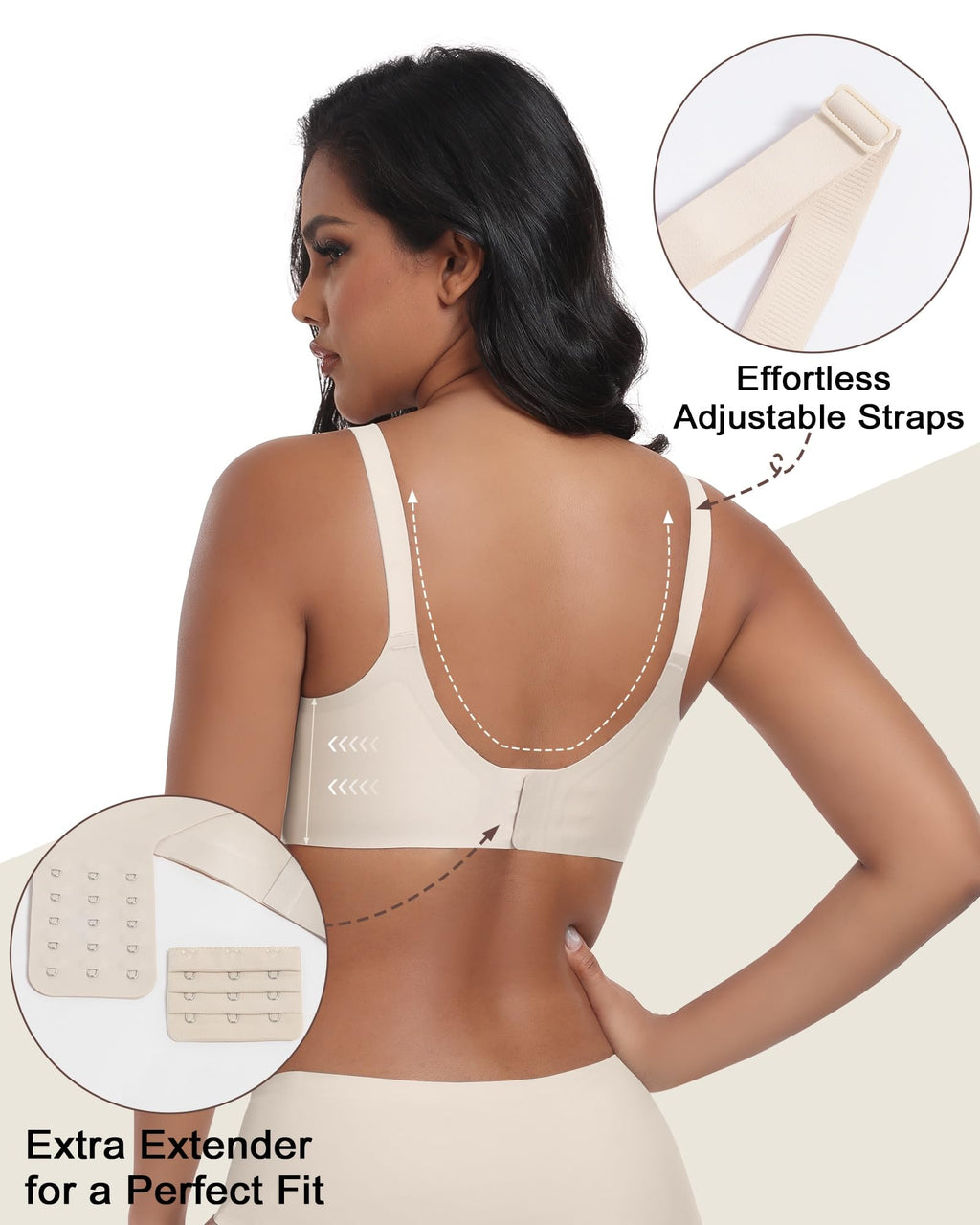As Fairy Wireless Seamless Pumping Bra Hands Free Nursing Bra Wirefree Comfort Wearable Breast Pump Bra Regular Plus Size (Beige M Plus)
