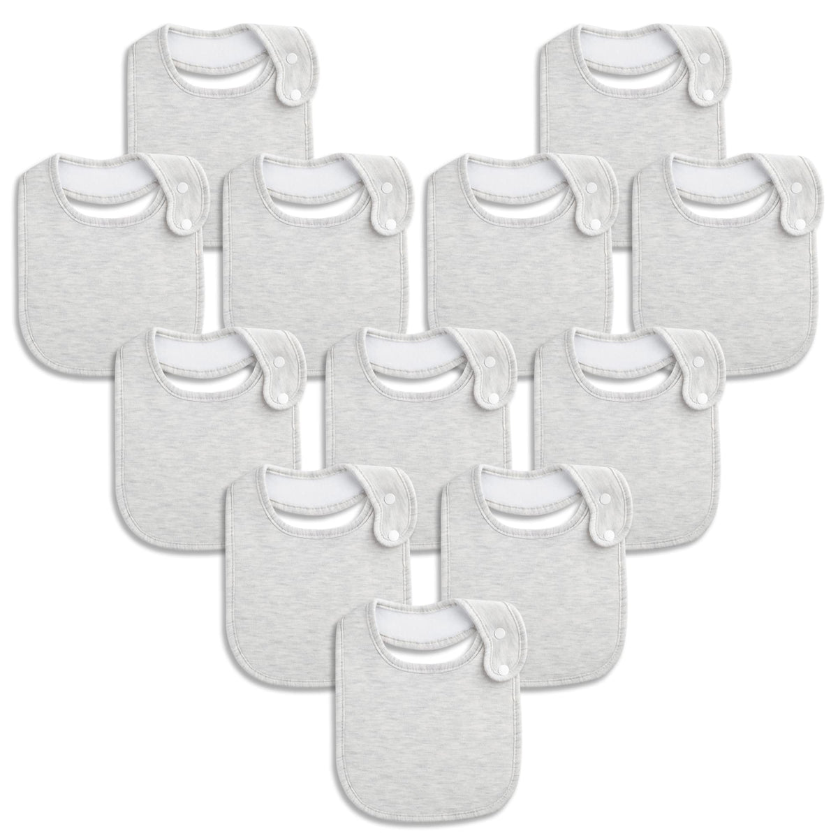 Benoxine Baby Bibs Soft and Absorbent Organic Cotton Bandana Bibs Set for Boys Girls Newborn Unisex Plain Colors 3-36 Months 12 Pcs