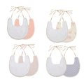 GZMM Baby Bib For Girls,Reversible Waterproof Handmade Natural Cotton Baby Drool Bib 0-12 months 4 Pack (floral mult-7, 0-12)