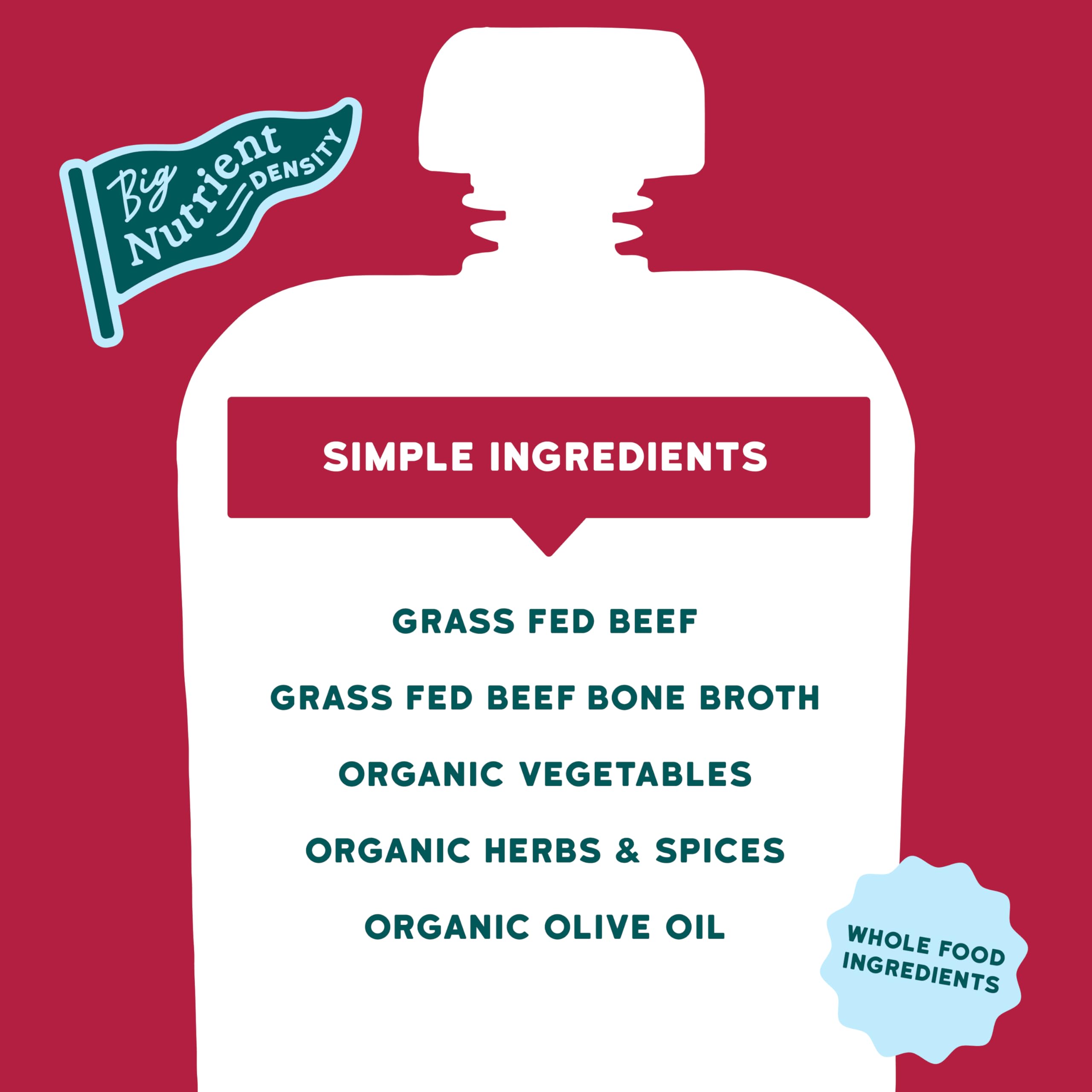 Serenity Kids Bone Broth Puree Made With Organic Veggies | Clean Label Project Purity Award Certified | 3.5 Ounce BPA-Free Pouch | Grass Fed Beef Pot Roast | 1 Count