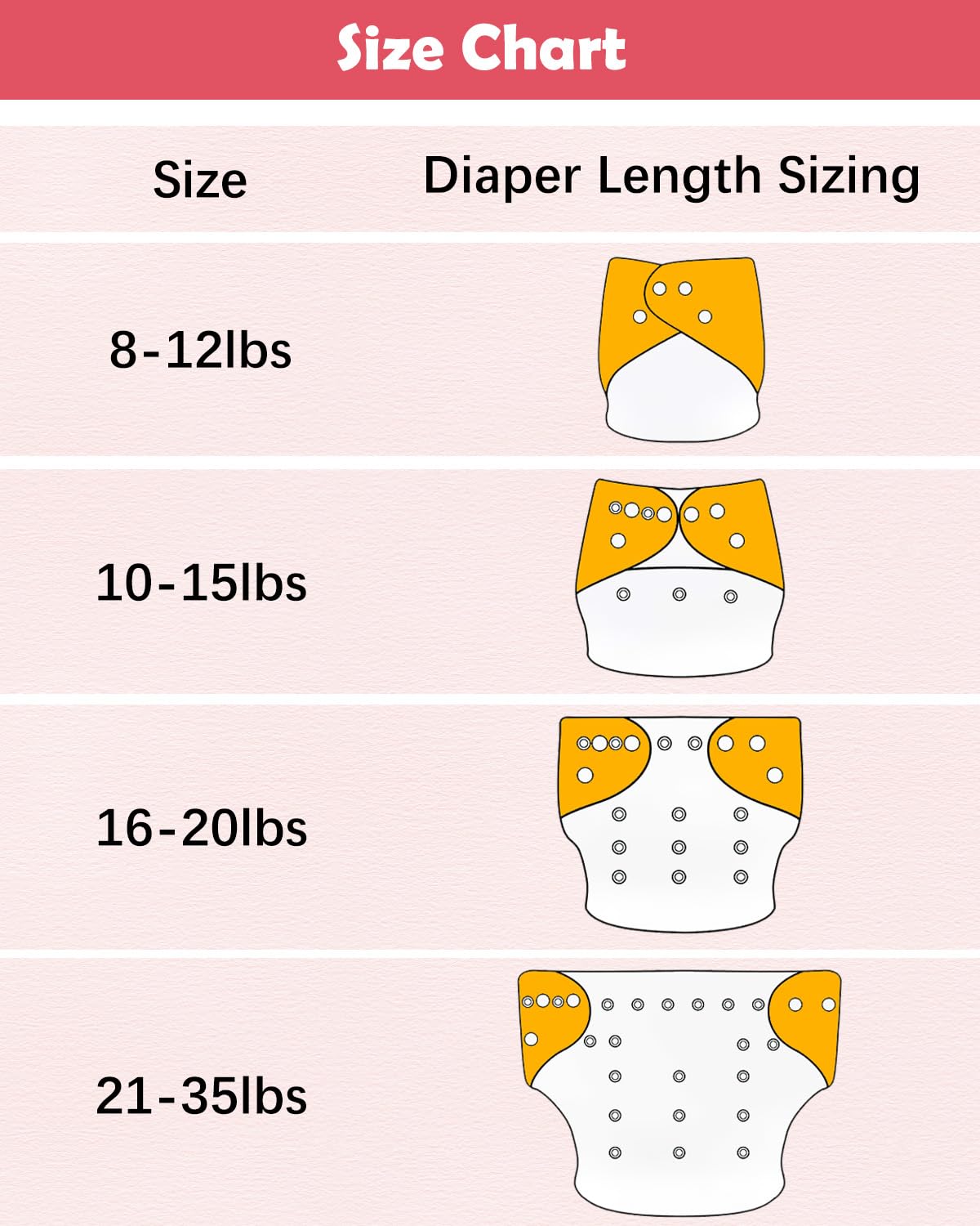 Babygoal Baby Cloth Diaper 6 Pack with 6pcs Inserts and Wet Bag for Fitted Diapers and Prefolds, Adjustable and Reusable Covers for Toddler Boys and Girls