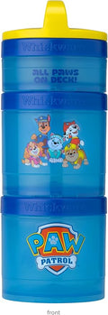 Whiskware Paw Patrol Stackable Snack Containers for Babies, Kids, and Toddlers, 3 Stackable Snack Cups for School and Travel, Formula Friendly, Cupholder Friendly All Paws On Deck!