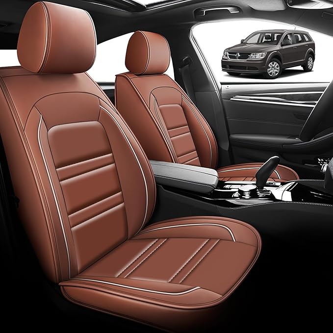 Seat Cover for Dodge Journey 2009-2020 | Car Seat Covers Front Seats, Waterproof Seat Protectors, Automotive Front Seat Covers (Front Seat, Coffee)