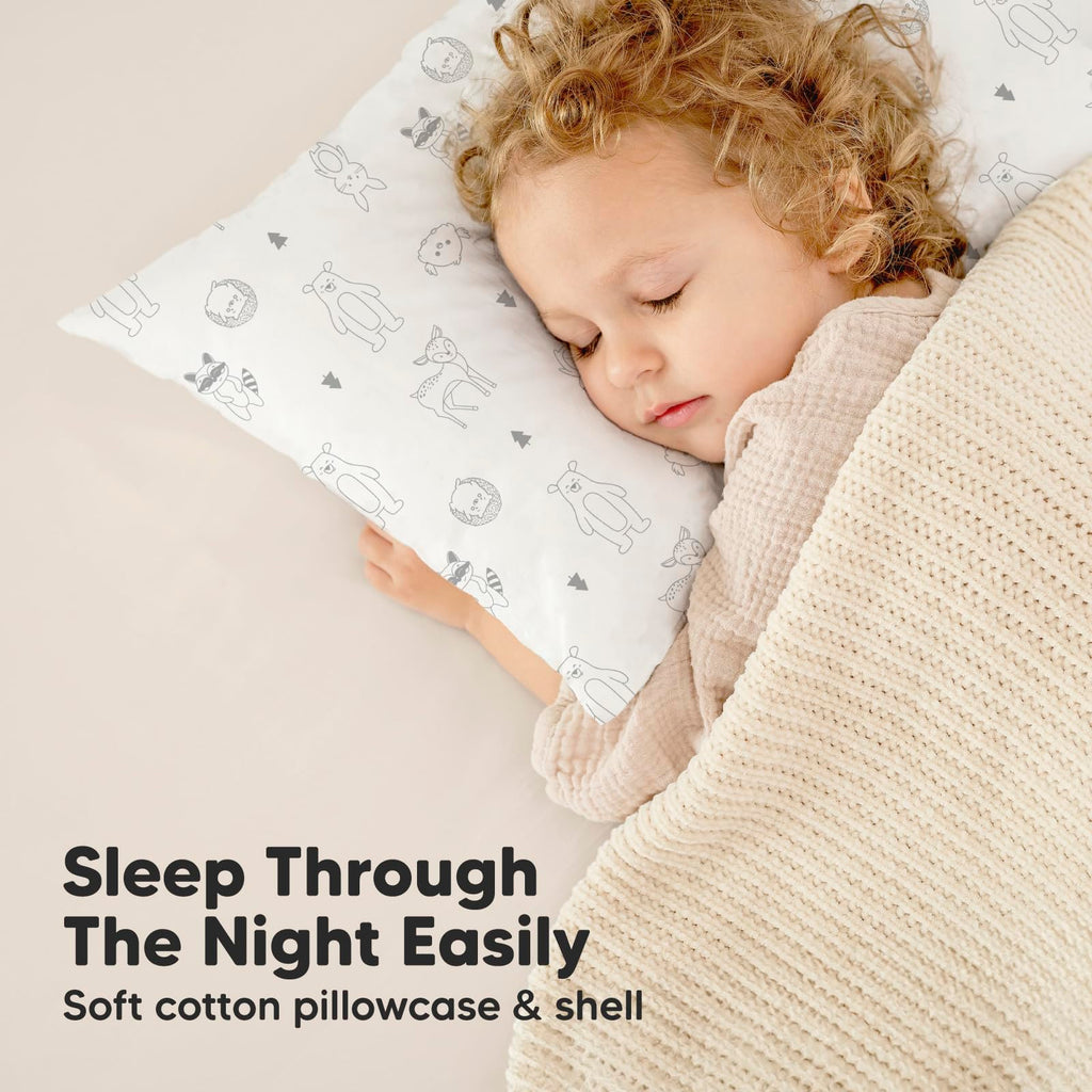 KeaBabies Organic Toddler Pillow with Pillowcase, Jumbo 14X20 (KeaFriends)