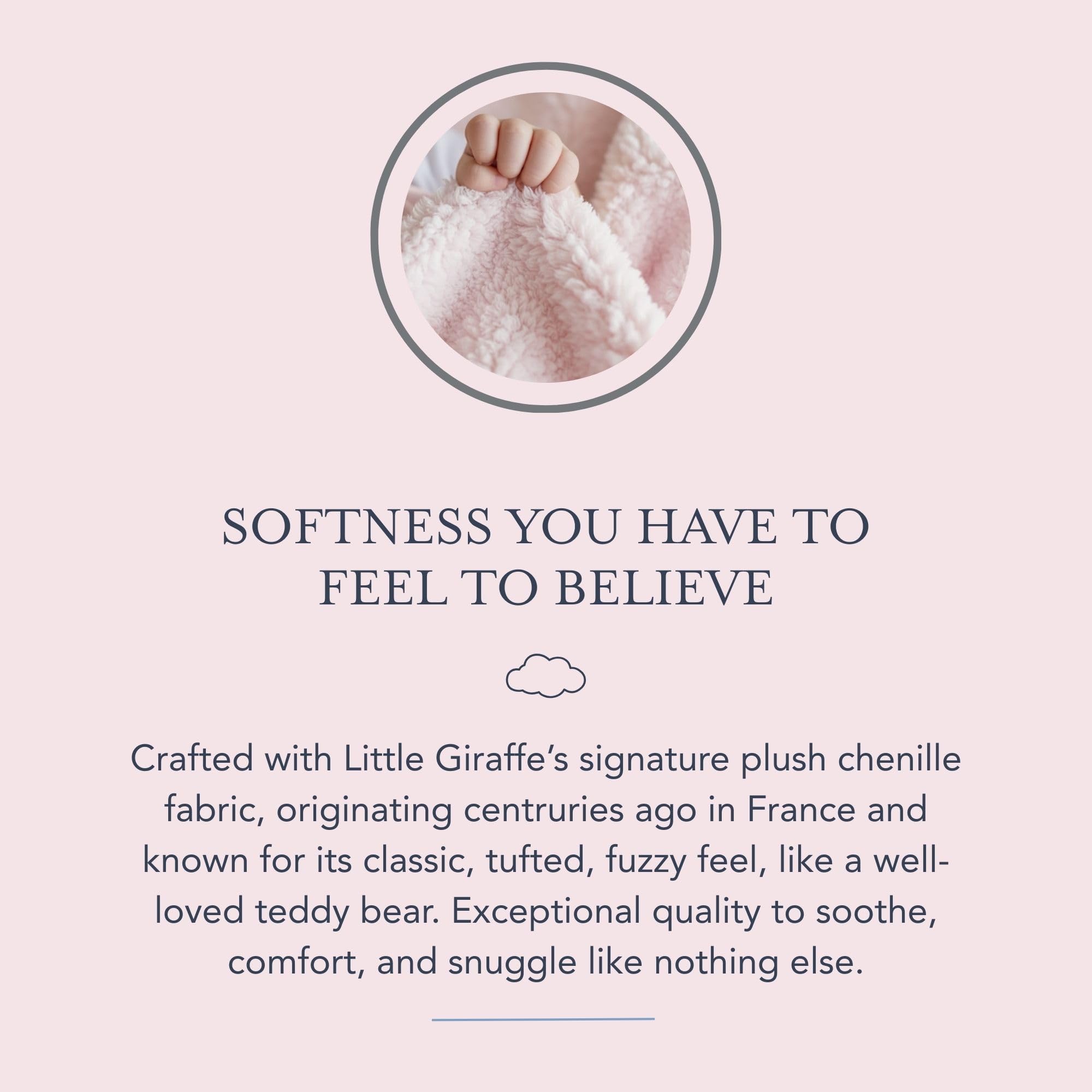 Little Giraffe Baby Blanket - Chenille Soft Blanket with Satin Trim - Baby Stroller Blanket - Newborn Baby Essentials & Gifts - 29" x 35" - Pink