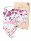 Copper Pearl Baby Bibs for Baby Boy or Girl – Bandana Drool Bibs for Teething, Absorbent Bibs for Eating, Newborn to Toddler, 4 Pack, Bloom