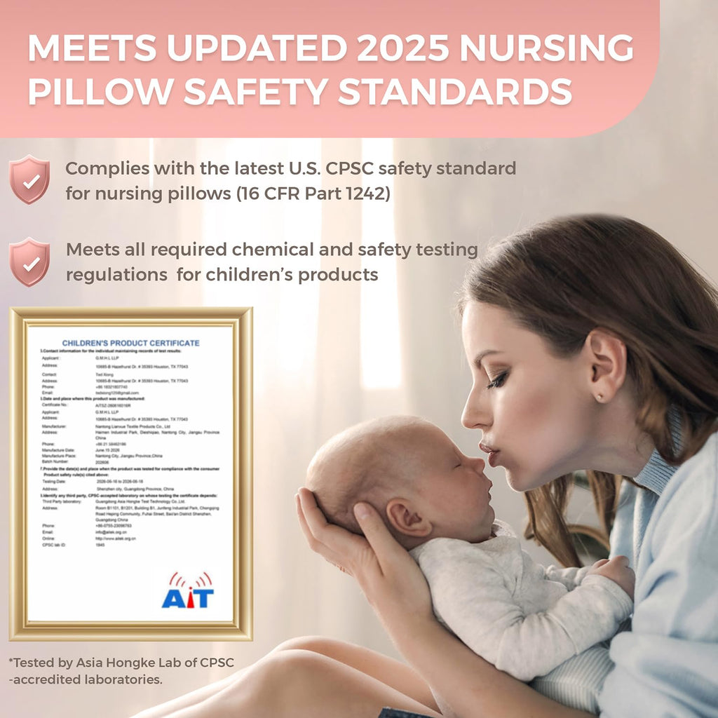 Nursing Pillow – Breastfeeding Pillows with Security Fence for Enhanced Support & Comfort – Removable Cotton Cover, Adjustable Waist Strap, Newborn Essentials Must Haves Baby Registry Search