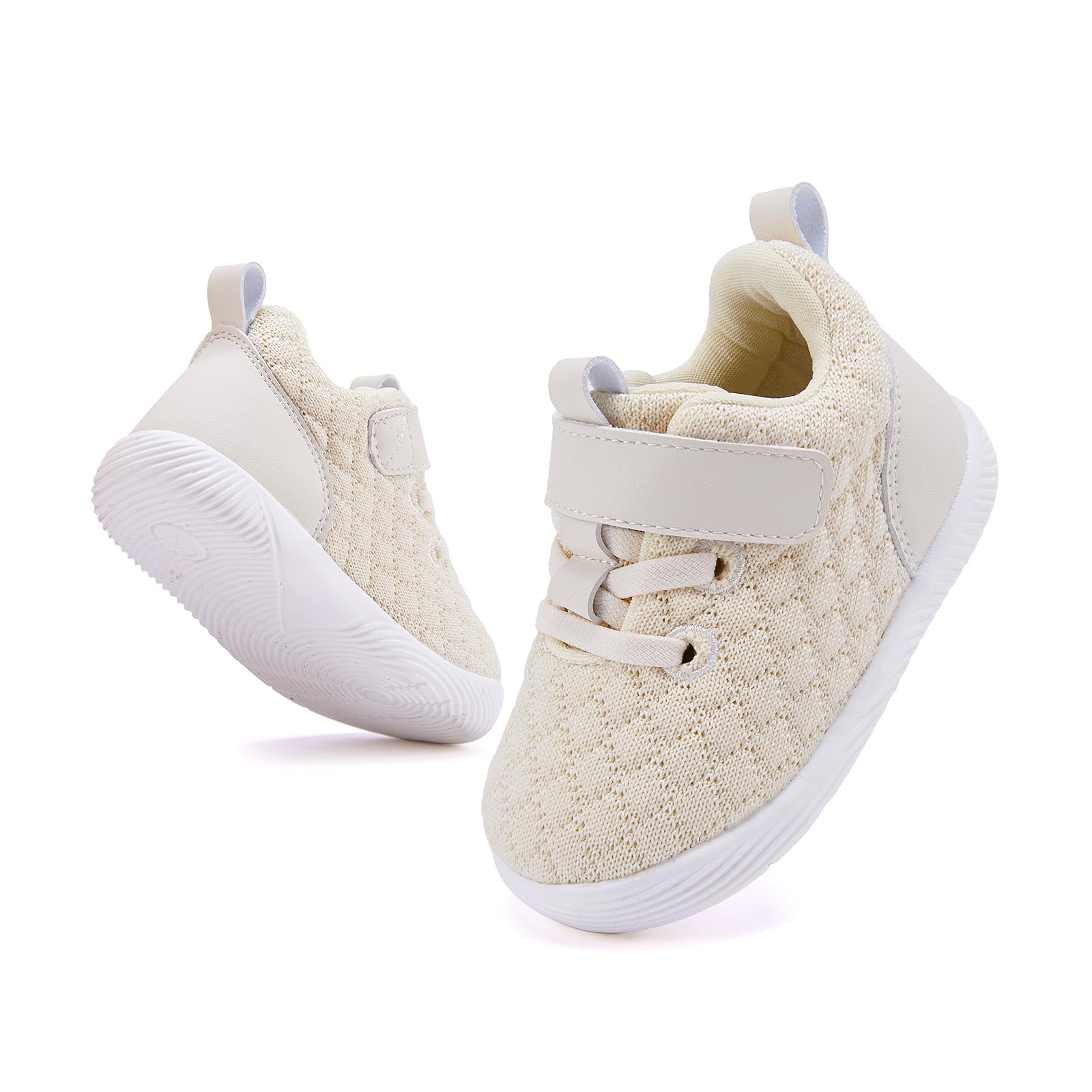 BMCiTYBM Baby Boy Girl Walking Sneaker Infant Shoes Beige Size 6-12 Months