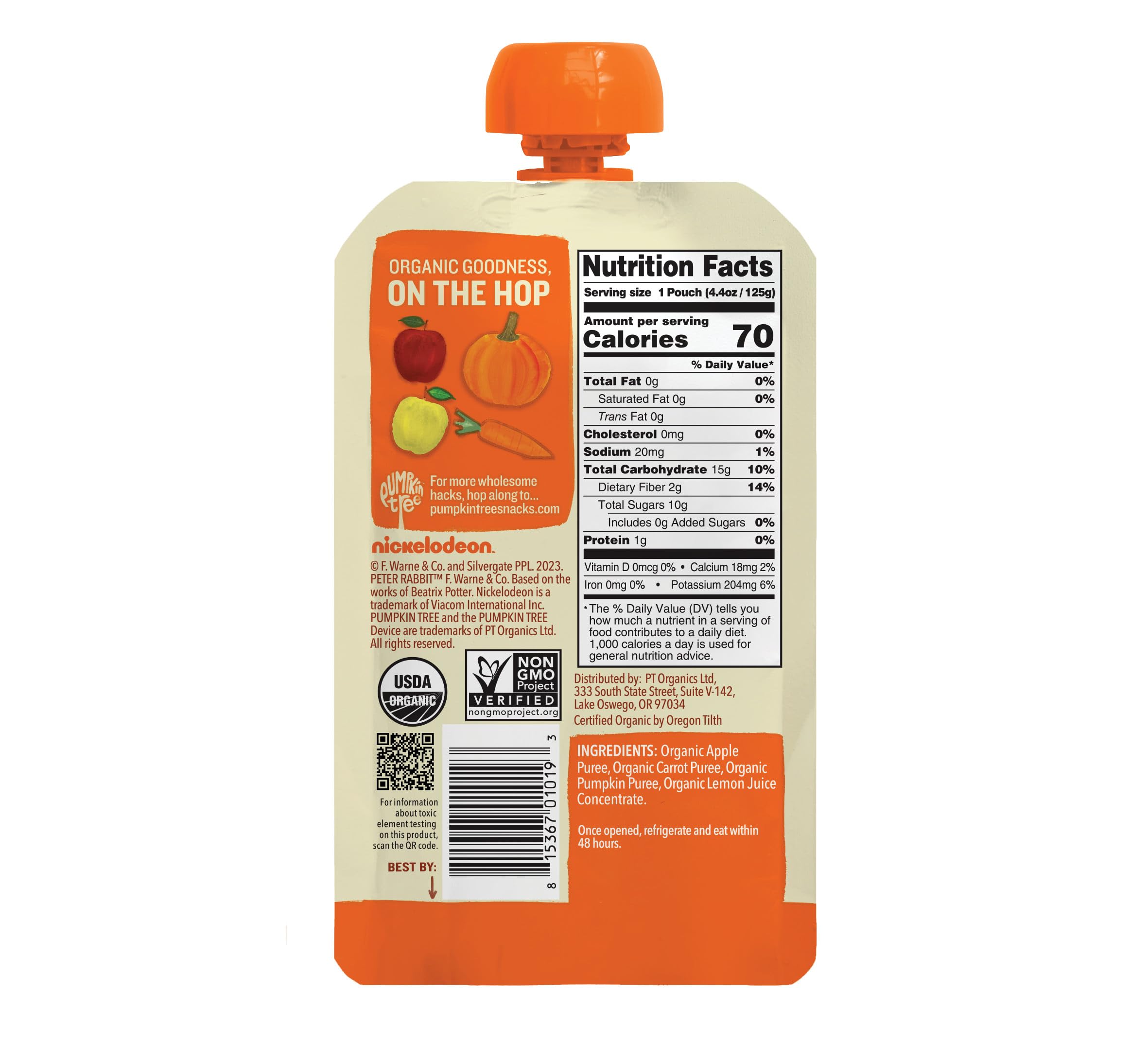 Pumpkin Tree Peter Rabbit Organics Apple, Carrot and Pumpkin Puree, 4.4 Ounce (Pack of 10)