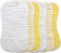 MUKIN Baby Muslin Burp Cloth Set of 6, Ultra Soft Absorbent Thick Cotton Burping Cloths for Unisex Newborn Babies, 20'' by 10'' Neutral Milk Spit Up Rags Boys Girls - Baby Must Haves(Gradient Yellow)