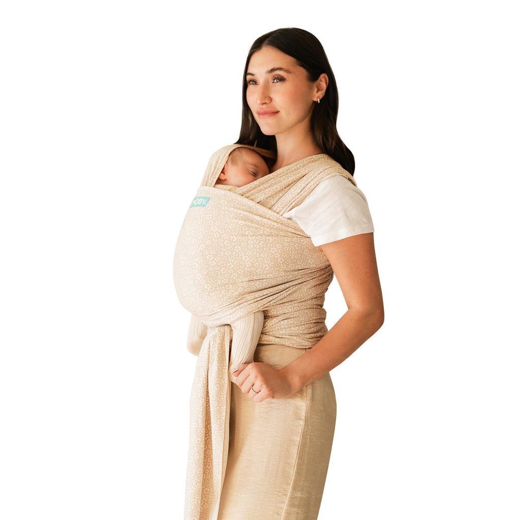 Moby Baby Wrap Carrier Classic for Newborns to Toddlers (8-33lbs), Infant Sling Carrier, Lightweight & Hands Free Design, Adjustable for All Body Types (Costal Blooms)