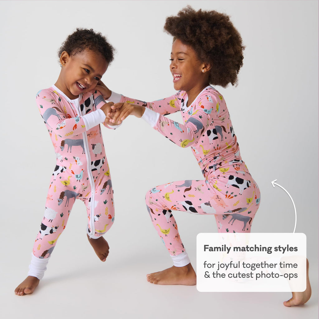 Little Sleepies Baby Pajamas, Pink Farm Animals, Preemie