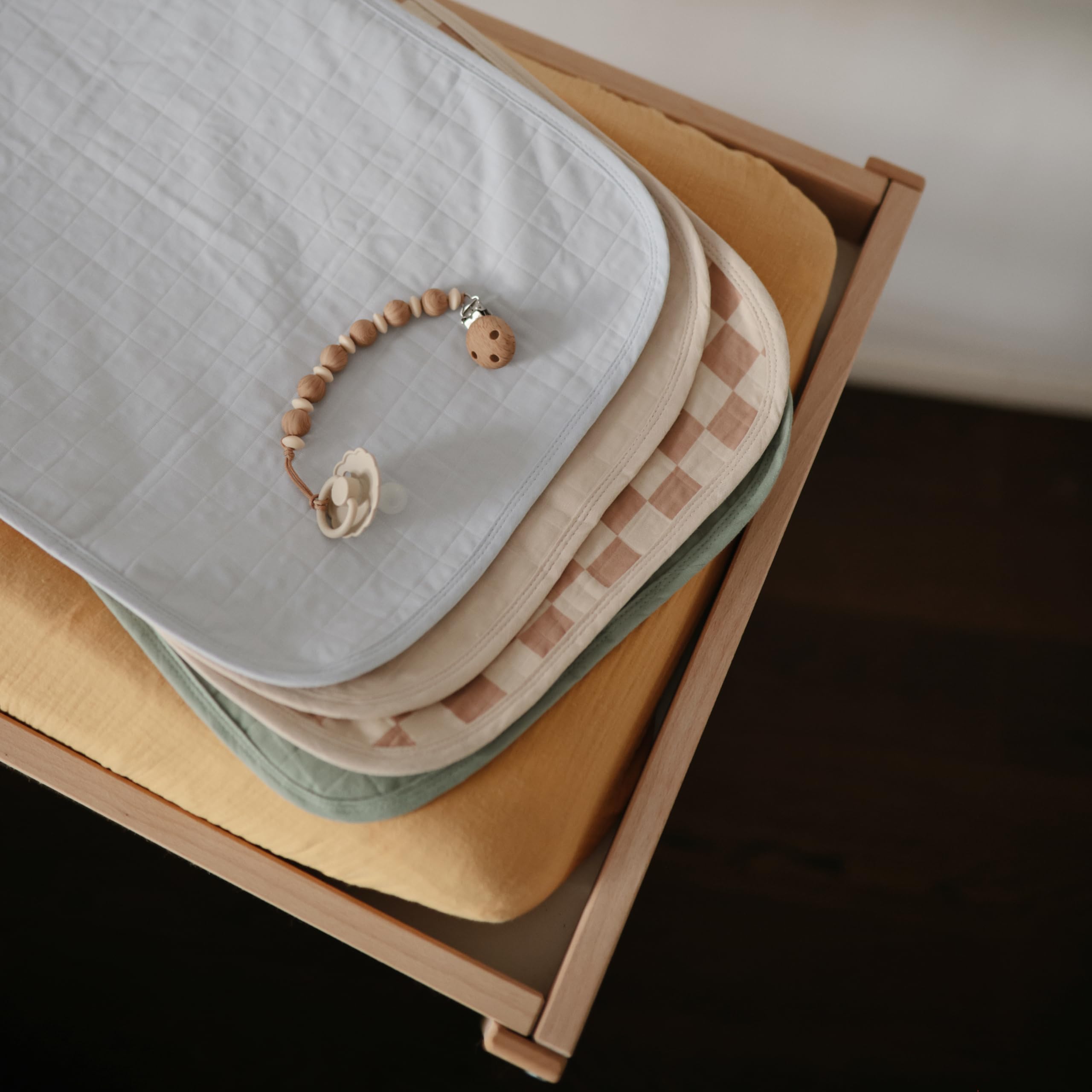 mushie Water Repellent Changing Pad Liners | Cotton (Blush Combo)