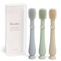 Moonkie Baby Tongue Cleaner, Toddler Toothbrush, Baby Oral Cleaner Newborn Kit for 3 Months+, 3 Pcs (Blue/Mint/Sand)