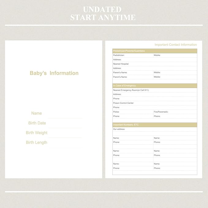 Baby's Daily Care Planner - A5 Newborn Baby Log Book for Tracking Daily Routine, 152 Easy-to-Use Pages to Monitor Nursing, Sleep, Feeding, Diapers, Pumping, and More - White