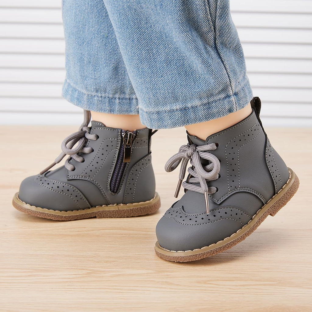 BMCiTYBM Toddler Boys Girls Boots Oxford Shoes for All Seasons 2-2.5 Years Grey Size 7 Toddler