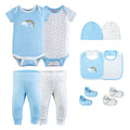 Little Peaches Baby Girl Clothes - 10 Piece Baby Girl Newborn Essentials, 100% Cotton Baby Layette Set, Newborn Girl Clothes- Baby Girl Clothes 0-3 Months - Rain & Shine