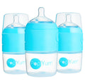 PopYum 5 oz Blue Anti-Colic Formula Making Baby Bottles, 3-Pack
