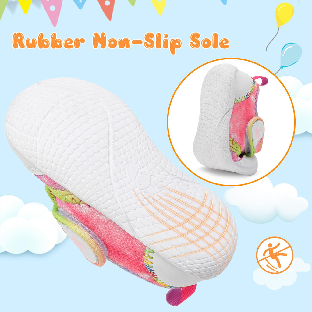 FEETCITY Baby Shoes Infant Crib Shoes Boys Girls First Walking Shoes Breathable Lightweight Slip On Shoes Colorful