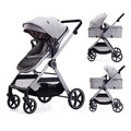 2 in 1 Baby Stroller, Newborn Infant Toddler Convertible Pram Stroller for 0-36 Months Old Babies (Grey)