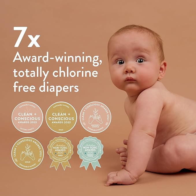 Joonya Baby Diapers, Size 3 M (9-18 lb) - 6 Bags of 28 (168) - New Range - NonToxic, Eco-Friendly, Ultra Slim, Overnight Use - Made in Denmark