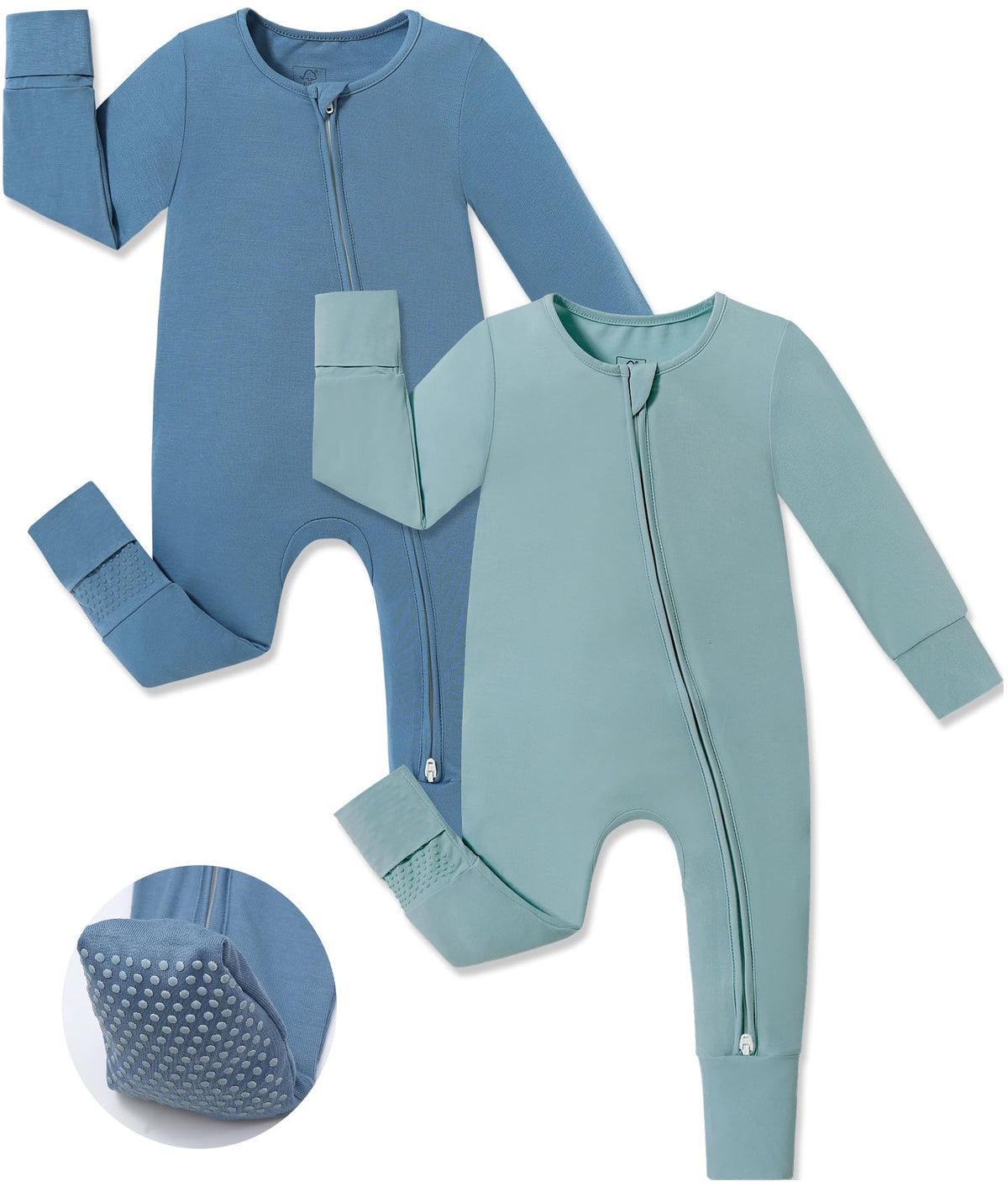 JunNeng Viscose from Bamboo Baby Boy Sleeper Pajamas with Mitts 12-18M