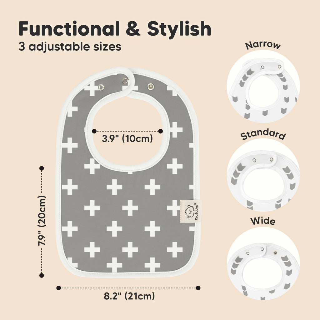 KeaBabies 8-Pack Organic Baby Bibs for Boys, Girls Drool Bibs (Crossroads)