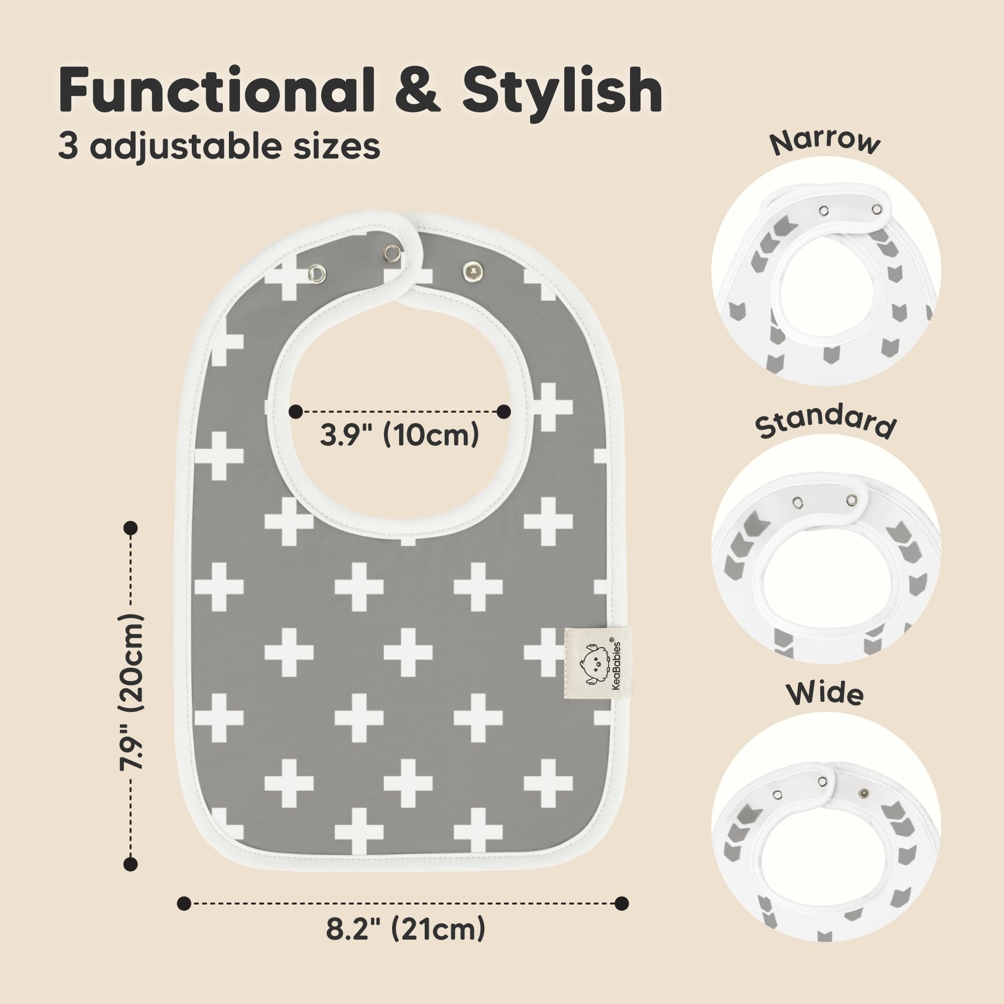 KeaBabies 8-Pack Organic Baby Bibs for Boys, Girls Drool Bibs (Crossroads)