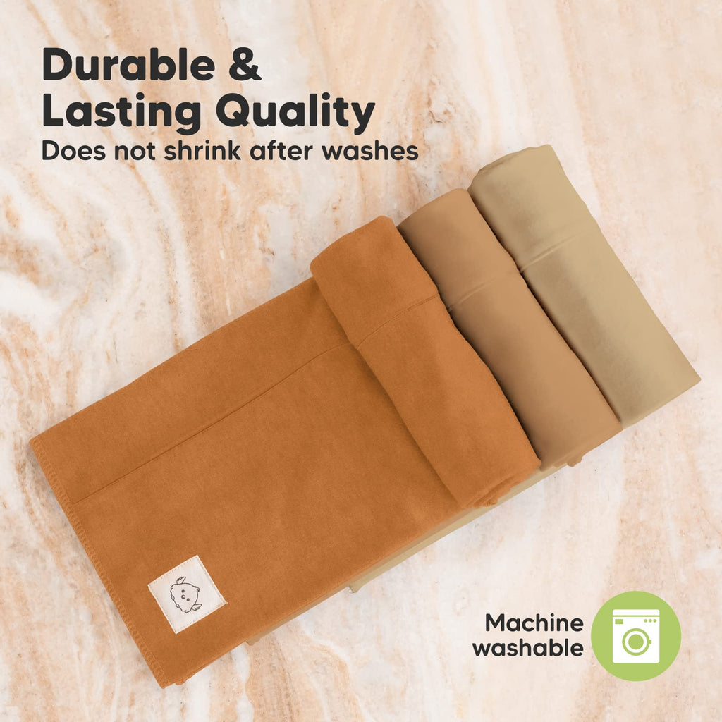 KeaBabies Organic Burp Cloths Baby Boy, Girl, 6-Pack Large Burping Cloths (Terracotta)