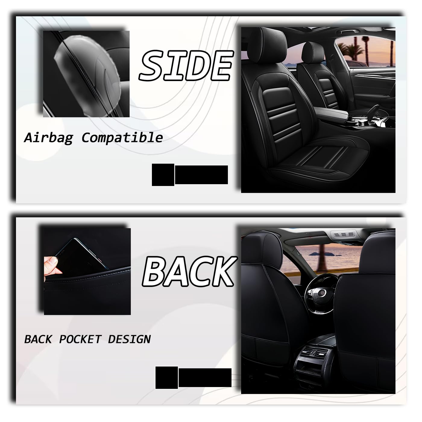 PACKMACH Seat Cover for Kia Telluride 2020-2025 | Car Seat Covers Front Seats, Waterproof Seat Protectors, Automotive Front Seat Covers (Front Seat, Black)