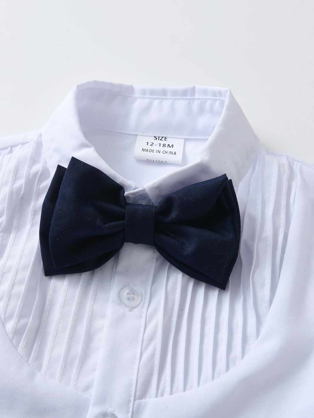 Boarnseorl Baby Boys Gentleman Outfits Pants Sets,Infant Shirt + Pants + Bow Tie + Suspenders,6-7Y