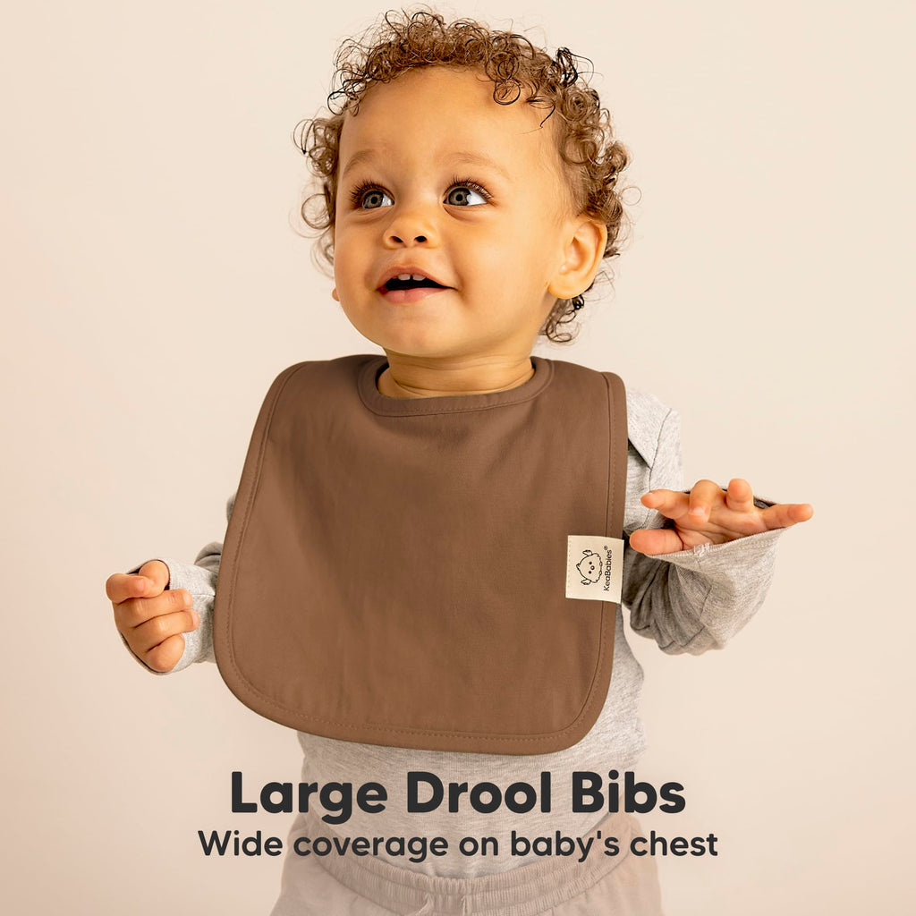KeaBabies 8-Pack Organic Baby Bibs for Boys, Girls Drool Bibs (Terracotta)