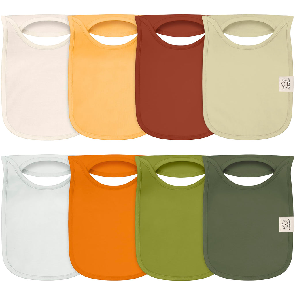 KeaBabies 8-Pack Bibs for Baby Girls, Boys, Pullover Baby Bibs (Sahara)