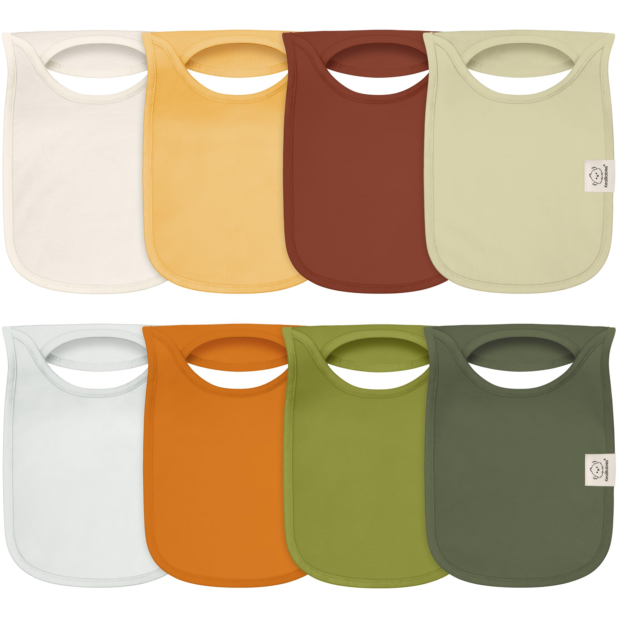KeaBabies 8-Pack Bibs for Baby Girls, Boys, Pullover Baby Bibs (Sahara)