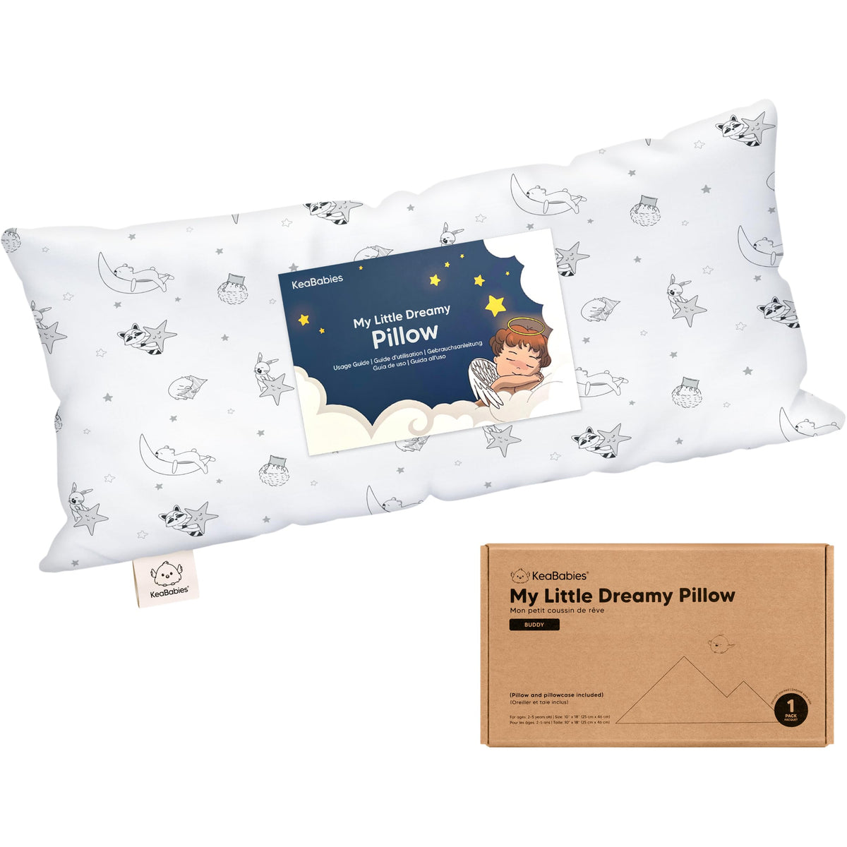 Mini Toddler Pillow with Pillowcase, 9x13 My Dreamy Pillow, Jungle Green