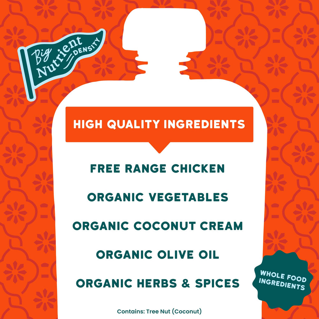 Serenity Kids Chicken Tikka Masala Baby Pouch, 5g Protein, 3.5 Oz, 12 Pack