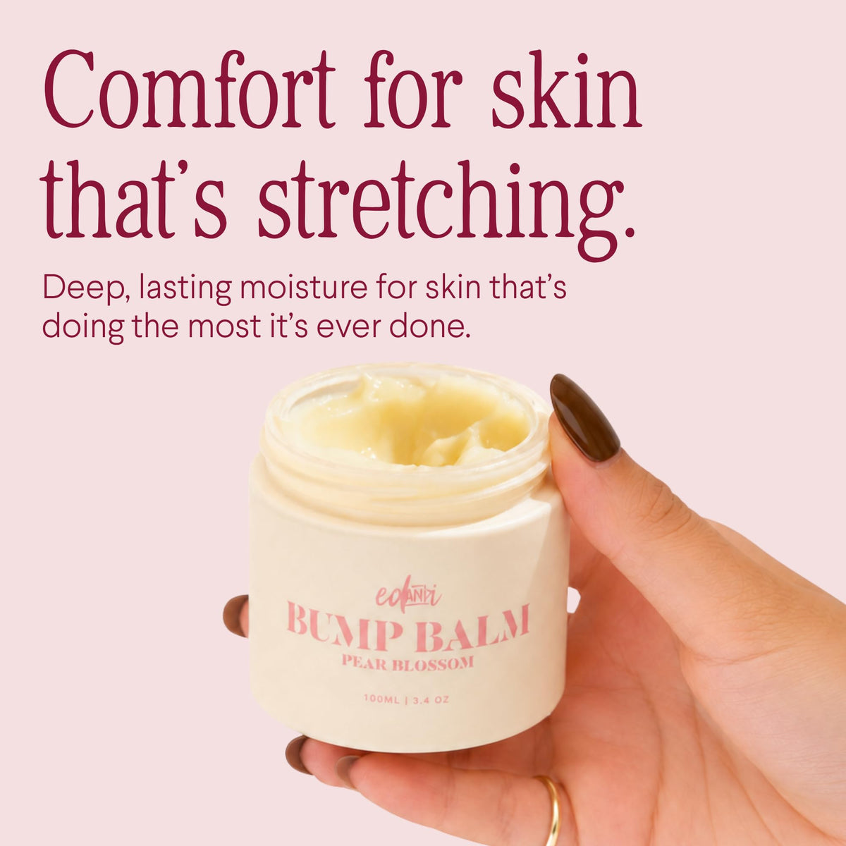 ed&i BUMP BALM for Pregnancy Stretch Mark Prevention, Belly Moisturizer for Pregnant Women With Argan Oil & Shea Butter, Bump Butter for Pregnancy, Maternity Skin Care, Stretch Marks Cream 3.4 oz