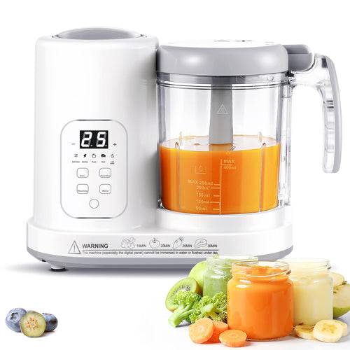 AMZBABYCHEF Baby Food Maker, 4 in 1 Baby Food Processor and Steamer, Puree Blender, Multifunctional Baby Puree Maker, Dishwasher Safe (Green)