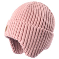 Baby Beanie Fleece Lined Toddler Winter Hat with Ear Flaps Little Girls Boys Warm Hats Cute Beanies for Kids Pink