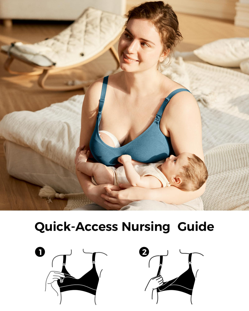 Momcozy Hands-Free Pumping Bra, Breathable Tencel™ Fabric Breast Pump Bra