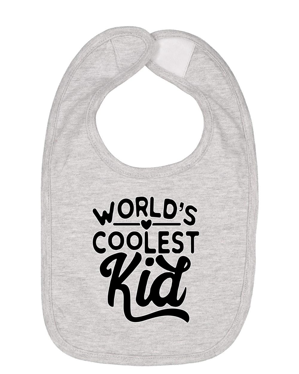 Wild Bobby World's Coolest Kid Funny Cute Humor Infant Premium Jersey Baby Bib for Girls Boys, Heather Grey, One Size