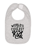 Wild Bobby World's Coolest Kid Funny Cute Humor Infant Premium Jersey Baby Bib for Girls Boys, Heather Grey, One Size