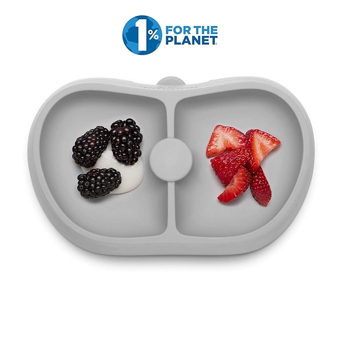 Nummy BOWL - Pure Silicone Bowl with Hidden Suction Cup for Babies and Toddlers | BPA and Phthalate Free | Microwave and Dishwasher Safe | Great Baby Gift (Gray, Core Collection)