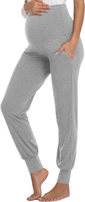 AMPOSH Women's Maternity Pants Stretchy Lounge Workout Pants Casual Loose Comfy Pregnancy Joggers with Pockets