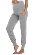 AMPOSH Women's Maternity Pants Stretchy Lounge Workout Sweatpants Casual Loose Comfy Pregnancy Joggers with Pockets(Heather Gray, XXL)