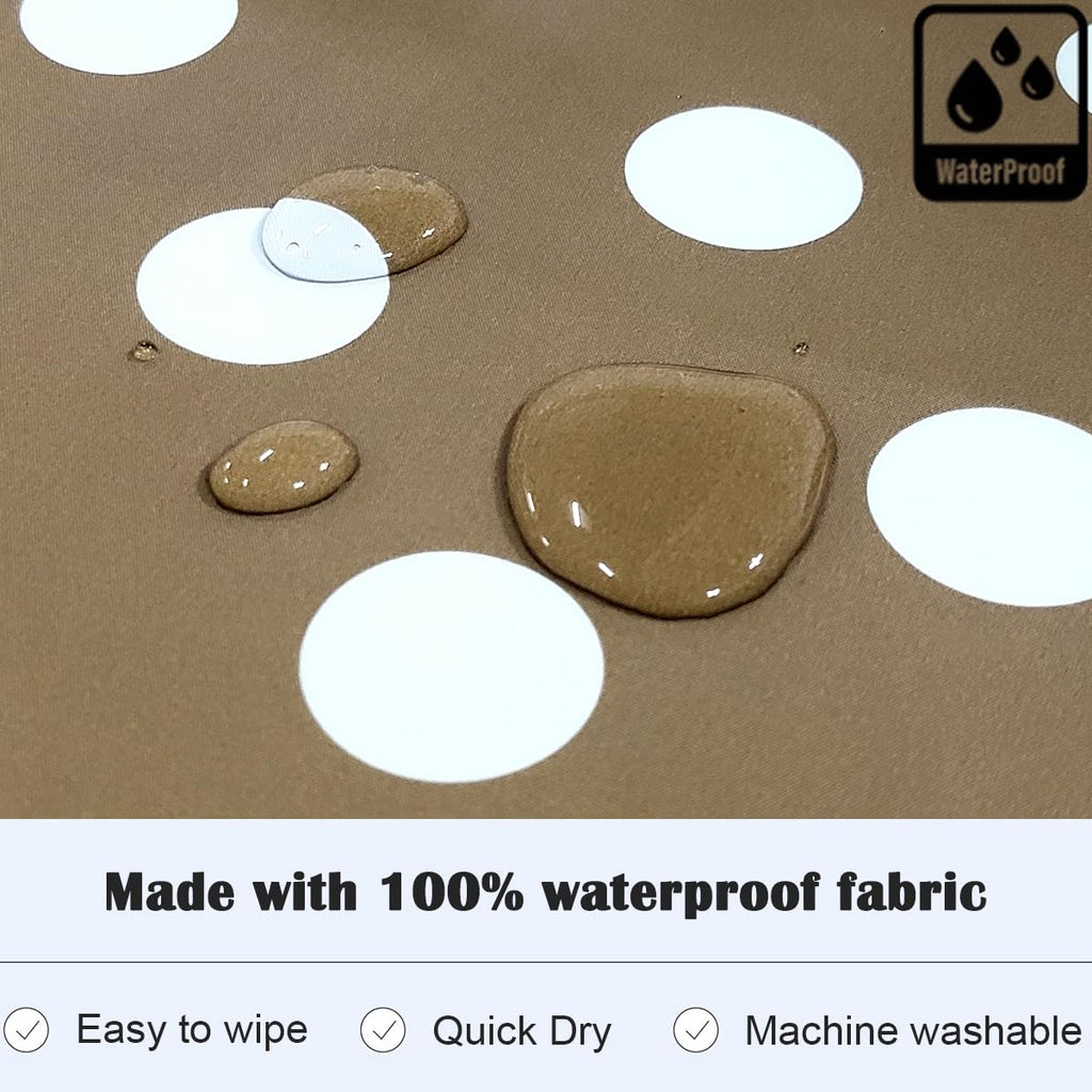 Plie Kids Painting Apron – Waterproof Art Smock for Toddlers & Preschoolers, Messy Play, Baking, Crafts, Cooking, Sensory Activities, Mealtime (Ages 1–10), Brown Dot (42-XL)