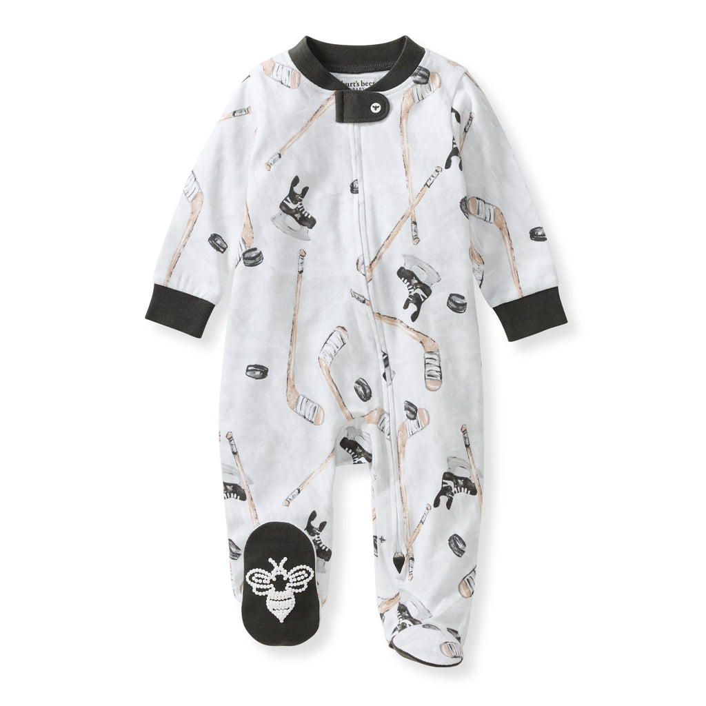 Burt's Bees Baby Boys' Organic Cotton Sleep and Play Footed Pajamas, One-piece Zip Front Romper, Baby Essentials